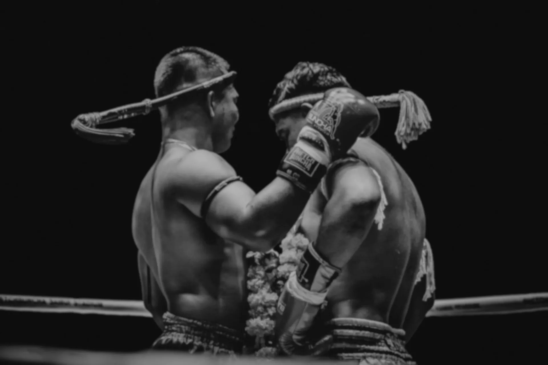 Fondo de luchadores de Muay Thai